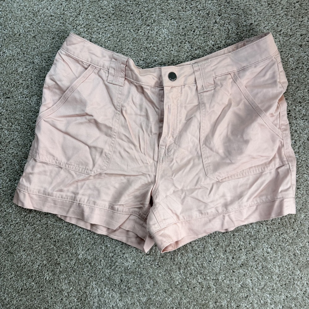 Seven7 Utility Shorts Womens 10 Pink Rayon Lyocell Pockets Summer Casual